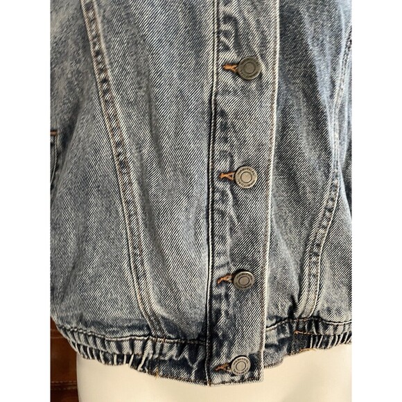 Habitual Oversized Denim Jacket Crop Short Sleeve Jacket Nordstroms SZ S - Picture 5 of 16
